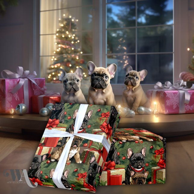 Papel De Regalo Navidades del Bulldog francés Winter Woof-Cuentos (Subido por el creador)