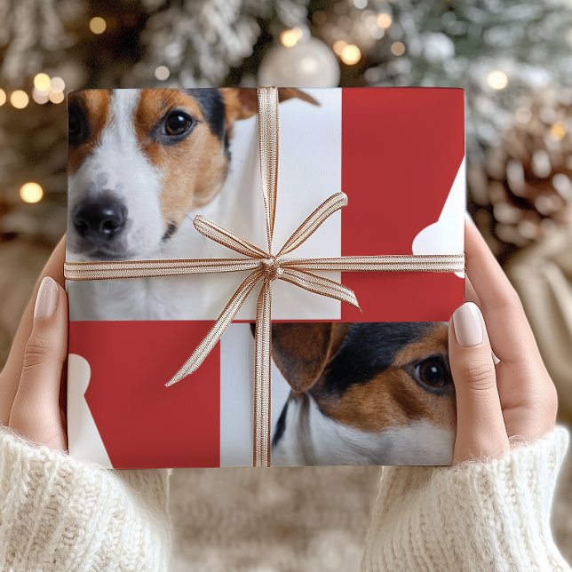 Papel De Regalo Navidades del Collage de fotos de huesos de perro  (Subido por el creador)