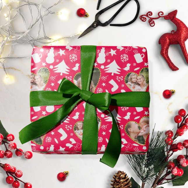 Papel De Regalo Navidades del Collage de fotos del patrón invernal (Subido por el creador)