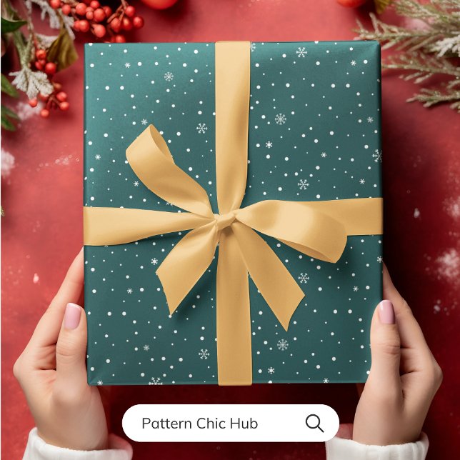 Papel De Regalo NAVIDADES del copo de nieve WP05 Verde Moderno ele (Subido por el creador)