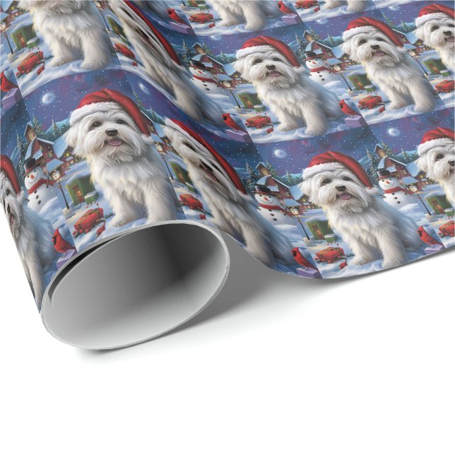Papel De Regalo Navidades del Coton De Tulear Winter Wonderland (Esquina del rollo)