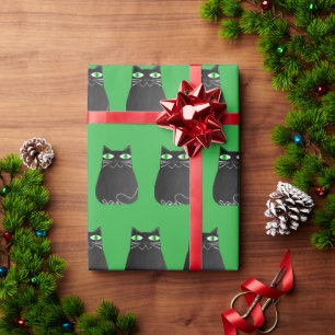 Papel De Regalo Navidades del gato negro