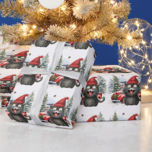 Papel De Regalo Navidades del gato negro para los amantes del gato