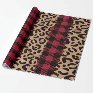 Papel De Regalo Navidades del leopard Safari Buffalo Plaid