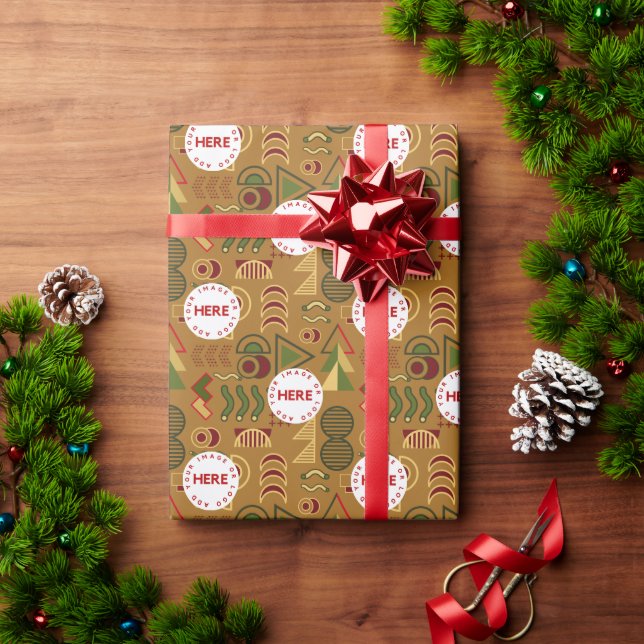 Papel De Regalo Navidades del logotipo del Personalizado de época  (Regalo de vacaciones)