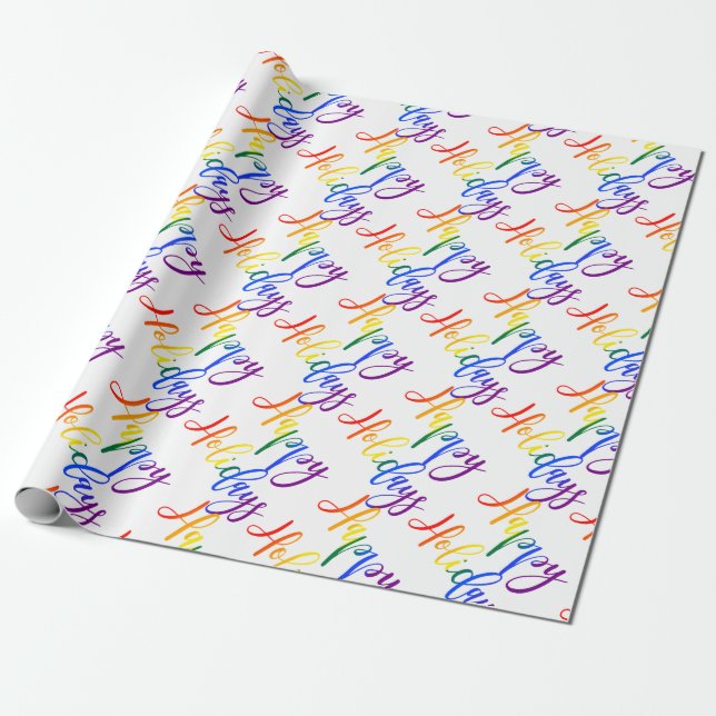 Papel De Regalo Navidades del Orgullo Gay LGBT Felices Fiestas (Desenrollado)