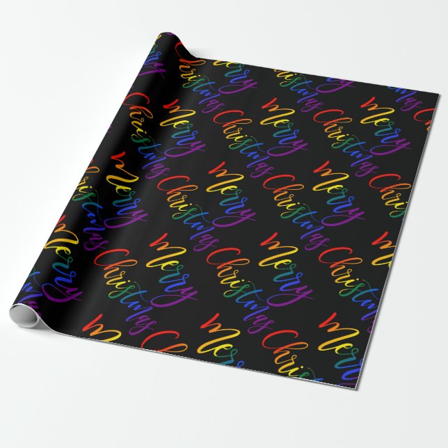 Papel De Regalo Navidades del Orgullo Gay Textos con la bandera ar (Desenrollado)
