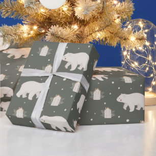 Papel De Regalo Navidades del oso polar