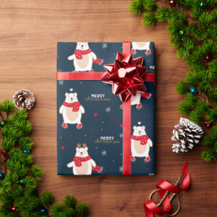 Papel De Regalo Navidades del oso polar