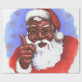 Papel De Regalo Navidades del Papá Noel afroamericano