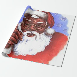 Papel De Regalo Navidades del Papá Noel afroamericano