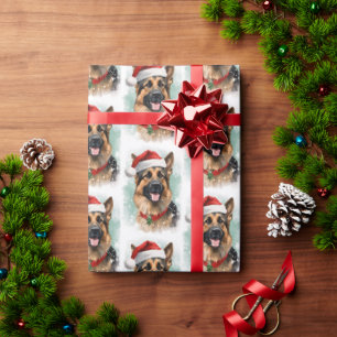 Papel De Regalo Navidades del Pastor Alemán pinchan obras de arte