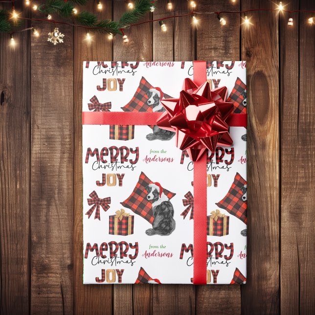 Papel De Regalo Navidades del Pastor Australiano de Buffalo Plaid (Subido por el creador)
