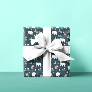 Papel De Regalo Navidades del patrón de animales de invierno