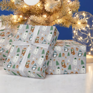 Papel De Regalo Navidades del patrón de animales de invierno