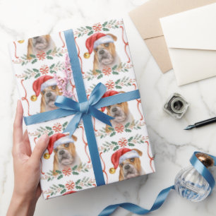 Papel De Regalo Navidades del patrón de Bulldog inglés
