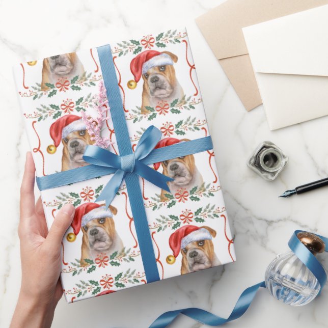 Papel De Regalo Navidades del patrón de Bulldog inglés (Regalar)