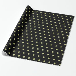 Papel De Regalo Navidades del patrón de estrella negra y dorada