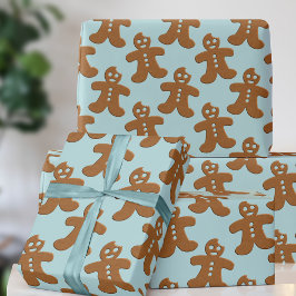 Papel De Regalo Navidades del patrón de hombre de pan de jengibre 