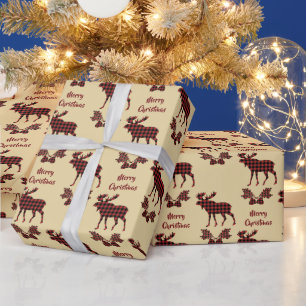 Papel De Regalo Navidades del patrón de musgo de relleno de búfalo