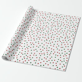 Papel De Regalo Navidades del patrón de puntos de polka verde rojo