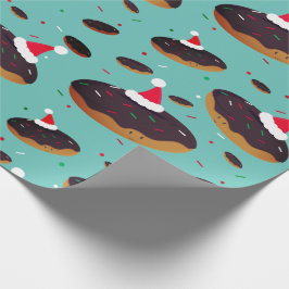 Papel De Regalo Navidades del patrón Donut Santa Hats