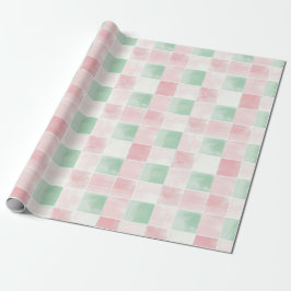 Papel De Regalo Navidades del patrón retro verde rosa