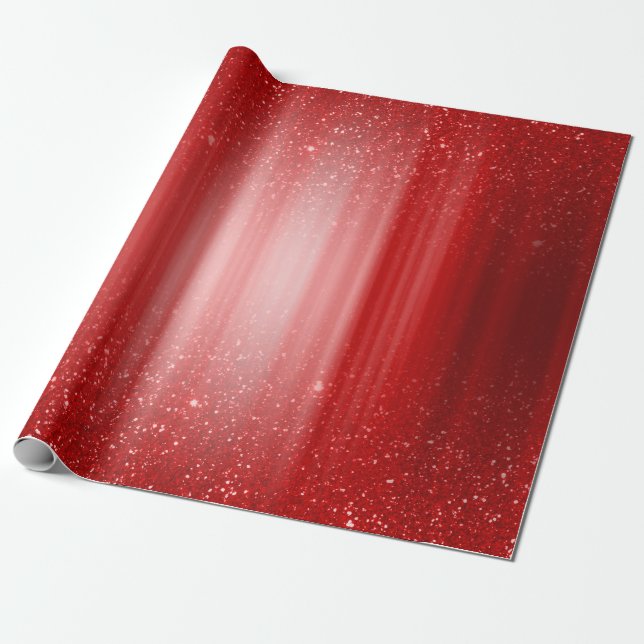 Papel De Regalo Navidades del Purpurina Red Sparkle (Desenrollado)