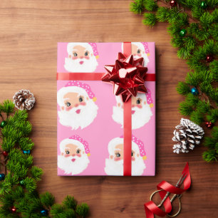 Papel De Regalo Navidades del Retro Pink Santa Claus
