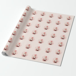 Papel De Regalo Navidades del Retro Pink Santa Claus