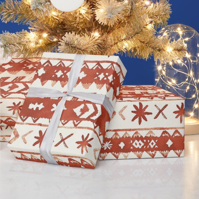 Papel De Regalo Navidades del Rústico Patrón de Festividades de Te (Vacaciones)