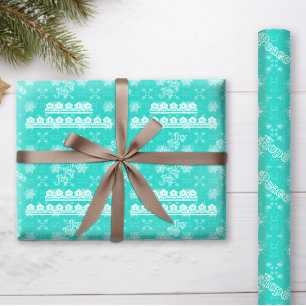 Papel De Regalo Navidades del sudoeste serpentean sobre turquesa
