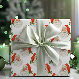 Papel De Regalo Navidades del Vintage Retro Jolly Santa Claus