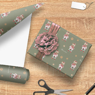Papel De Regalo Navidades del Watercolor Yorkshire Terrier Persona