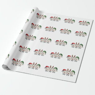 Papel De Regalo Navidades dentales Santa Floss Xmas Tree