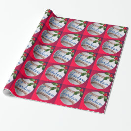 Papel De Regalo Navidades deportivos de béisbol personalizados