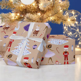 Papel De Regalo Navidades desnudos Ballet Soldados Ratón Rey