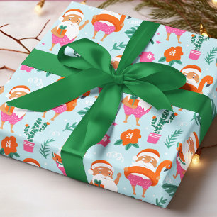 Papel De Regalo Navidades Diversión Verano Playa Tropical Natación