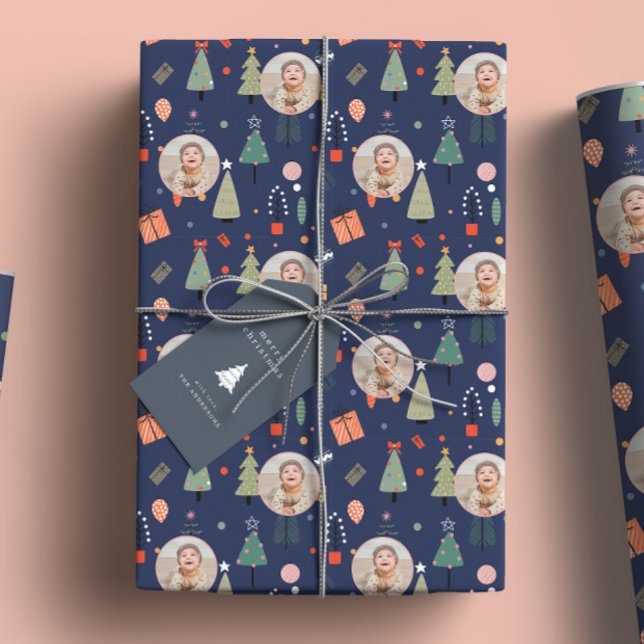 Papel De Regalo Navidades divertidos de Cute Blue Photo (Subido por el creador)