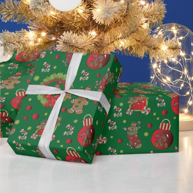 Papel De Regalo Navidades divertidos de Gingerbread (Vacaciones)