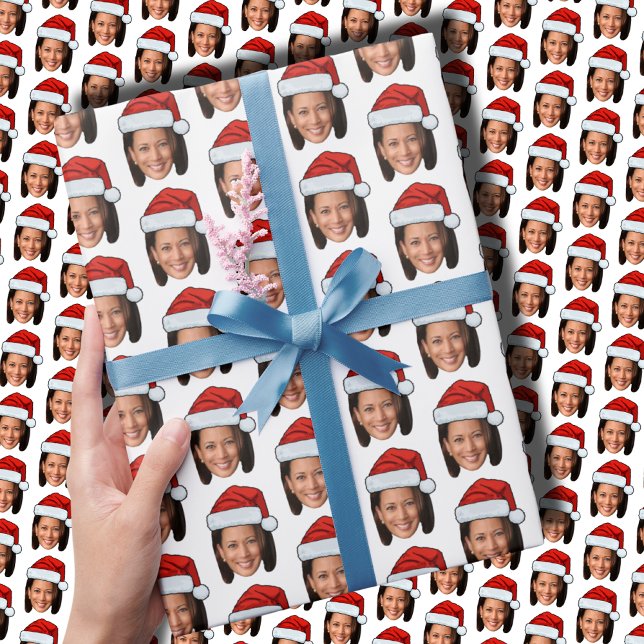 Papel De Regalo Navidades divertidos de Kamala Harris Santa Hat (Subido por el creador)