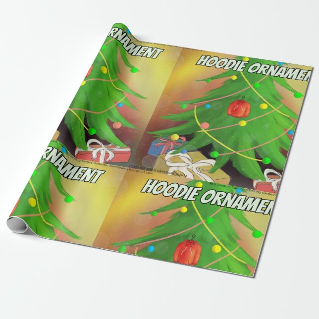 Papel De Regalo Navidades divertidos de Rick London "Hoodie Orname (Desenrollado)