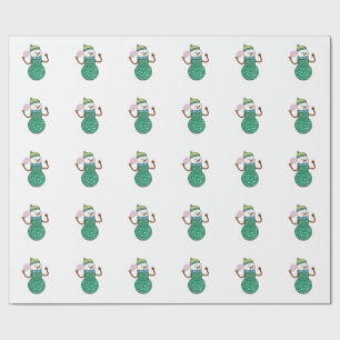 Papel De Regalo Navidades divertidos de Snowman sobre el fútbol fe