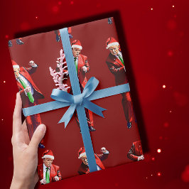 Papel De Regalo Navidades divertidos de Trump Dance Santa Claus