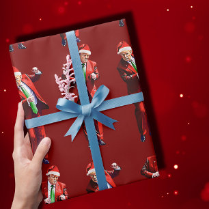 Papel De Regalo Navidades divertidos de Trump Dance Santa Claus