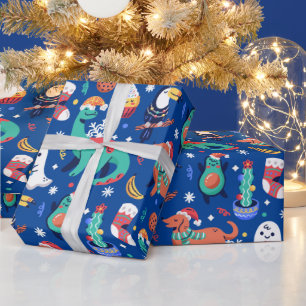 Papel De Regalo Navidades divertidos Dinosaurio Perro Perro Aguaca