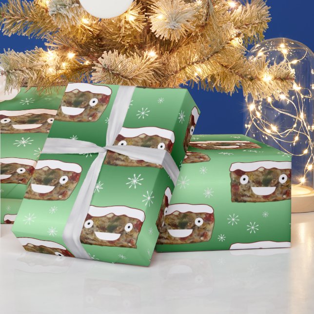 Papel De Regalo Navidades divertidos Fruitakes Pattern Green (Vacaciones)