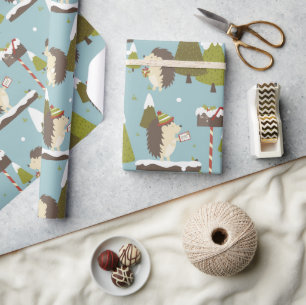 Papel De Regalo Navidades divertidos Hedgehogs Kids