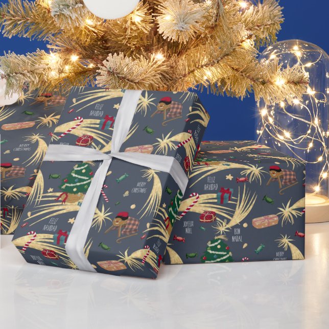 Papel De Regalo Navidades divertidos imprimen. (Vacaciones)