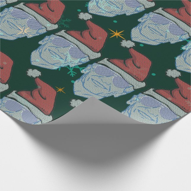 Papel De Regalo navidades divertidos joe biden feos santa sombrero (Esquina)